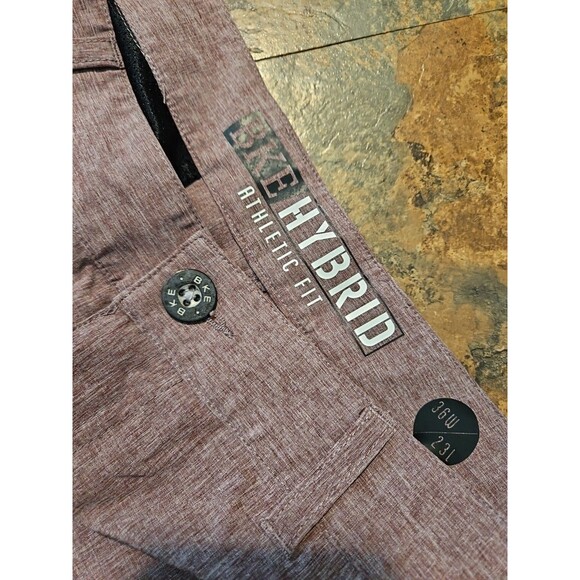 Bke‎ shorts mens size 36x 23 red purple hybrid athletic fit shorts - Picture 4 of 8